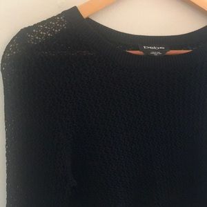 Bebe knitted black crop top